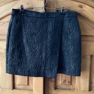 J. Crew Black Textured Mini Skirt